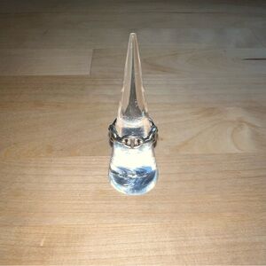 Hermes Silver Tone Chain Link Ring